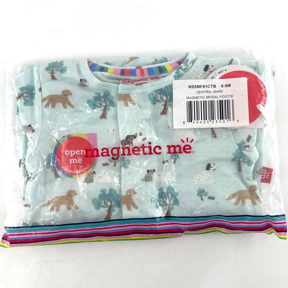 Magnetic Me Baby Central Bark Magnetic Modal Footie Romper Size 6-9M - Picture 3 of 10